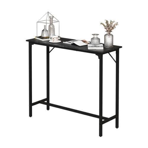 Wooden Top Counter Height Pub Table with Robust Metal Frame, 43"x39"x15"