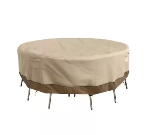 Pure Garden Beige Large Heavy-Duty Round Outdoor Table Cover