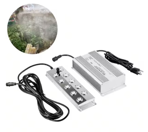 Vevor Mist Maker Fogger 10 Head Ultrasonic Mist Fogger Waterproof Power Supply Ultrasonic Fogger Humidifier 5 Kg/h