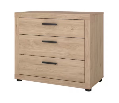 Tvilum Mira Jackson Hickory 3 Drawer 30.16 in. W Chest of Drawers