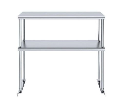 12 in. x 36 in. Stainless Steel Double OverShelf for Kitchen Utility Table : 2-Tier Overshelf