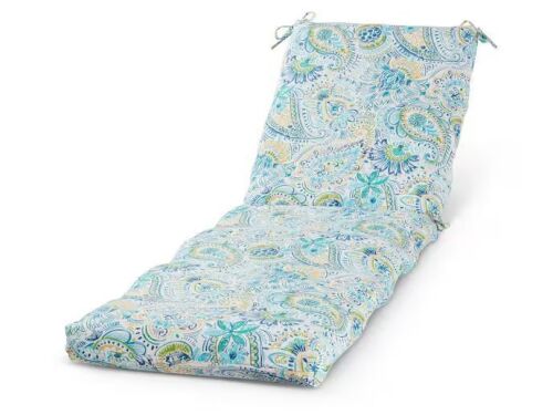Greendale Home Fashions 23 in. x 73 in. Outdoor Chaise Lounge Cushion in Baltic