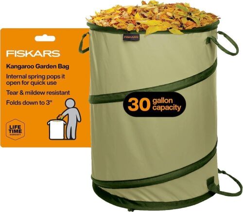 Fiskars 30-Gallon Kangaroo Collapsible Pop Up Garden Bag