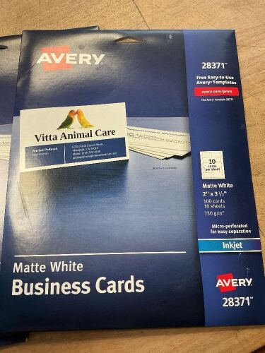 Avery Business Cards Templetes, Lot of 5