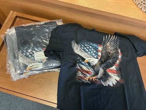 Patriotic Soaring Eagle T- Shirts, Size Medium, Lot Of 6