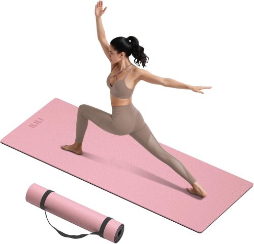 ILILI 10mm Extra Thick, TPE Yoga Mat, 76×28 Inch Extra Long, Carrying Strap