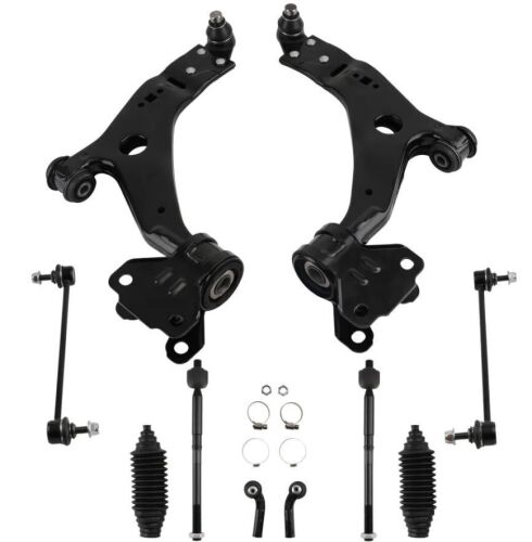 10x Front Lower Control Arms Ball Joints Tie Rod Ends for 2013-2018 compatible for Ford Escape