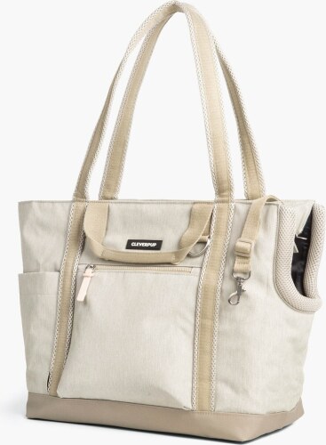 Cleverpup Transit Tote Dog Carrier, Sand, Medium