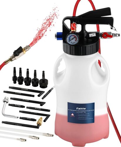 6L Transmission Fluid Pump, Pneumatic Fluid Transfer Pump w/15 ATF Adapters