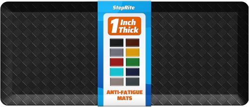1" Thick Kitchen Mats for Floor, Water Resistant Floor Rug,Black/48" x 20"