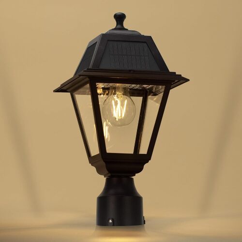 LUTEC LED Solar Post Light, 200Lumen 2700K Cast Aluminum Solar Lamp Post Light,Dusk to Dawn Waterproof Pole Light Head, 200 lumens 3-inch Fitter Base for Outside (Without Base)
