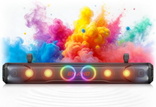 Ehaho 35'' UTV Sound Bar, Golf Cart Speaker Bluetooth with RGB Party Lights 8-Speaker SXS SoundBar, IP66 Waterproof ATV Speaker System with EQ, Party Mode, RF Remote, AUX for Polaris RZR CFmoto Can-Am