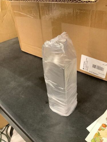 Case of 16oz Clear Plastic PET Juice Bottles with Black Screw Caps and Labels