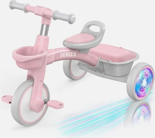 SEREED Colorful Lighting Toddler Tricycle for 2-5 Years Old
