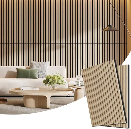 2 Pack Acoustic Wood Panels for Wall 47.24" x 23.81" Soundproof