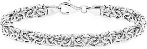 Miabella Italian 925 Sterling Silver Byzantine Bracelet for Women