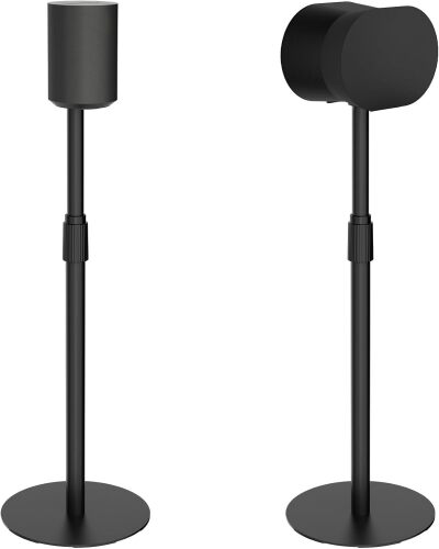 PEGZONE Adjustable Height Speaker Stands Compatible with SONOS Era 300 and Era 100, Height Adjustable up to 42.6'', Floor Stands with Cable Management, Speaker Mount, Black, 2 Pack (Pair)