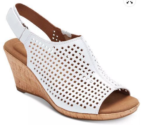 Rockport Women's Briah Perforated Leather Wedge Sandals