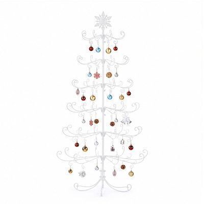 VINGLI 6ft Metal Christmas Ornament Tree Stand with Snowflake Topper