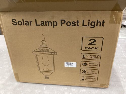 Solar Lamp Post Light, 2 Pack
