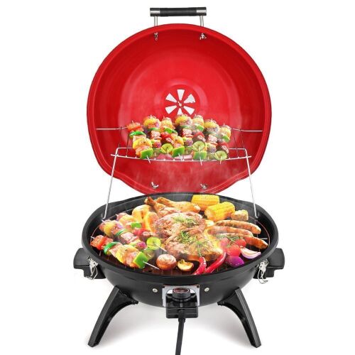 ROVSUN 1600W Tabletop Electric Grill with Temperature Control Red