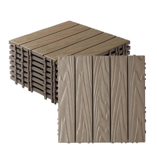 Interlocking Plastic Decking Tiles, 27 pc