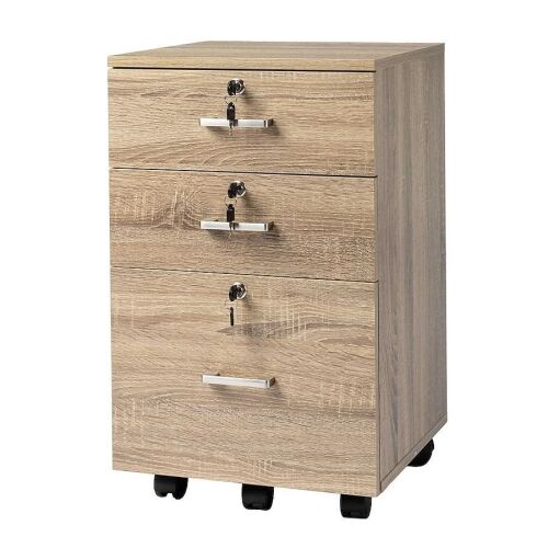VINGLI 15.7W x 26H 3-Drawer Rolling File Cabinet with Lock