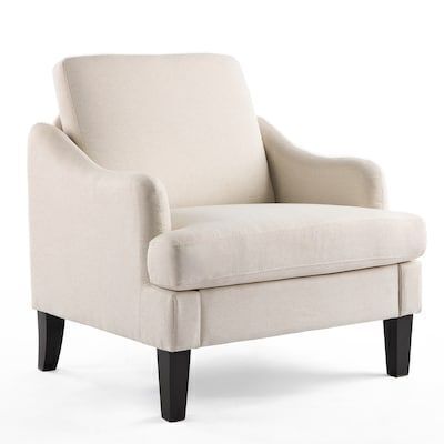 VINGLI Modern Fabric Upholstered Armchair, Beige