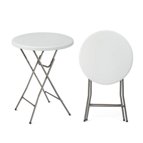 32" Round Folding Portable Plastic Table Bar Height