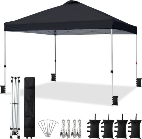 VINGLI 10x10 Pop Up Canopy Tent with Carry Bag and Sandbags