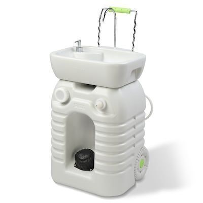 VINGLI 45 Liters Rolling Portable Sink with Towel Holder and Soap Dispenser