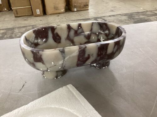 10" Natural Calacatta Stone Bowl