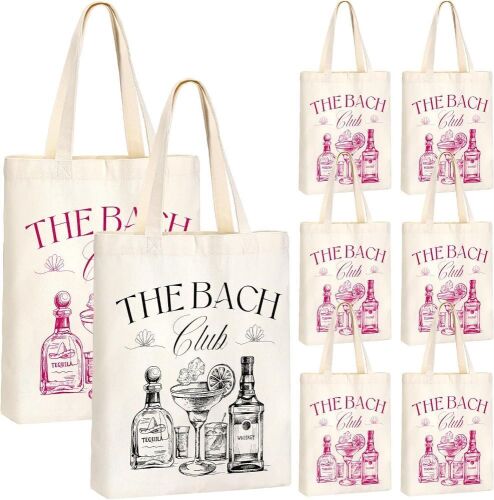 8 Piece Bachelorette Party Tote Bags