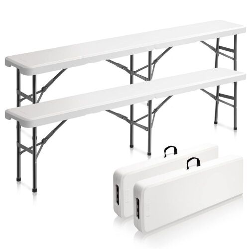 6 Feet Plastic Folding Bench, 2 Pack