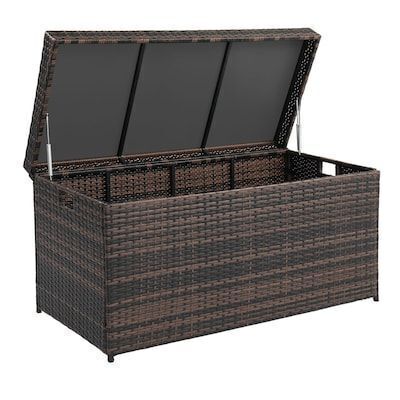 132 Gal PE Rattan Storage Deck Box