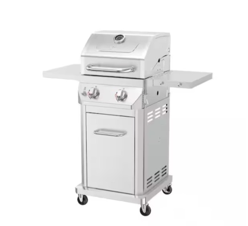 Nexgrill 2 Burner Stainless Steel Propane Gas Grill with Folding Side Shelves