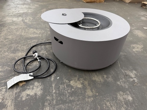 eVita 30 in. Round Coating Steel Propane Firepit Table, 50,000 BTU Outdoor Fire Pit Table in Dark Gray