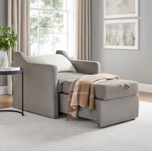 Serta Hailey Flax Twin Convertible Arm Chair