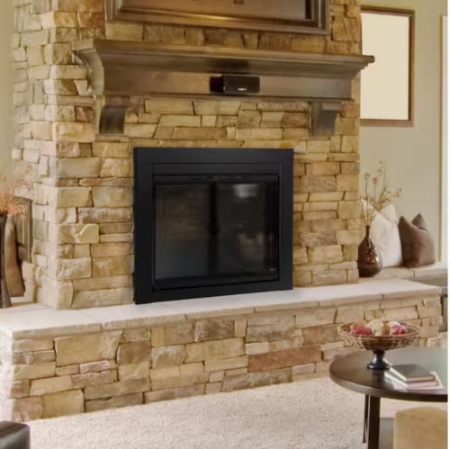 Pleasant Hearth Alpine Large Glass Fireplace Doors