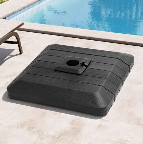 4-Part Patio Cantilever Umbrella Base in Black HDPE Outdoor Weighted Umbrella Stand 350 lb. Water and Sand Filled