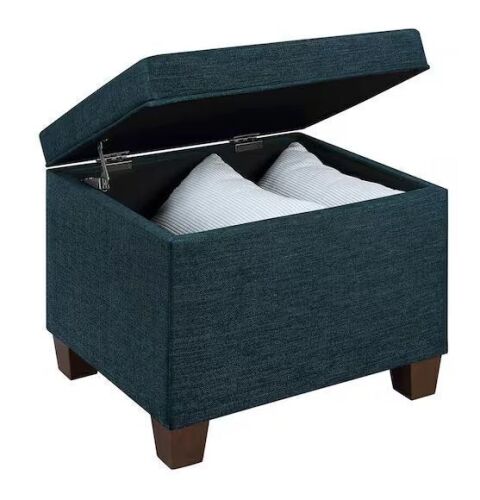 Convenience Concepts Madison Dark Blue Fabric Storage Ottoman