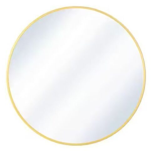 30 in. W x 30 in. H Round Gold Mirror with Brushed Aluminum Alloy Frame