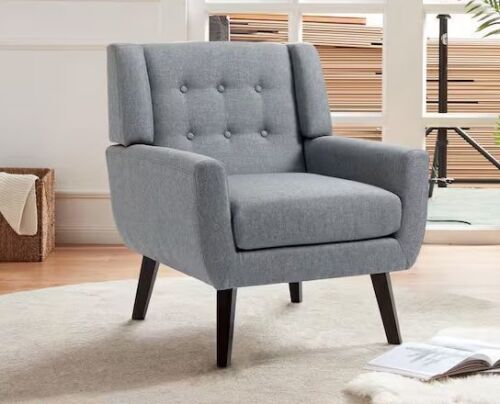 Uixe Dark Gray Linen Arm Chair