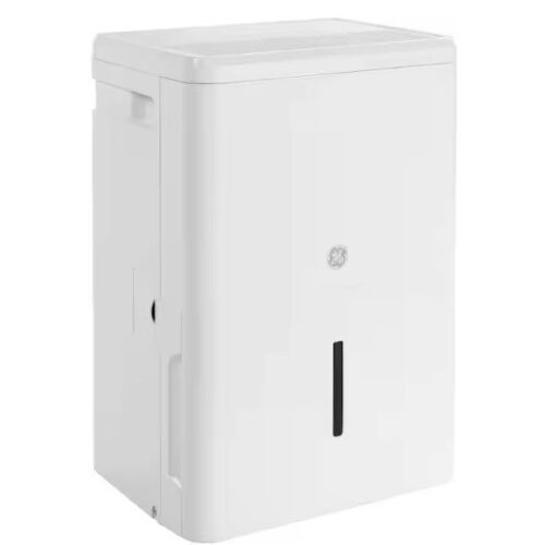 GE 35 pt. Dehumidifier with Smart Dry for Bedroom, Basement or Very Damp Rooms up to 3000 sq. ft. in White, ENERGY STAR