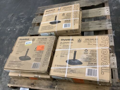 Lot of (6) StyleWell 26 lbs. Concrete and Resin Patio Umbrella Base