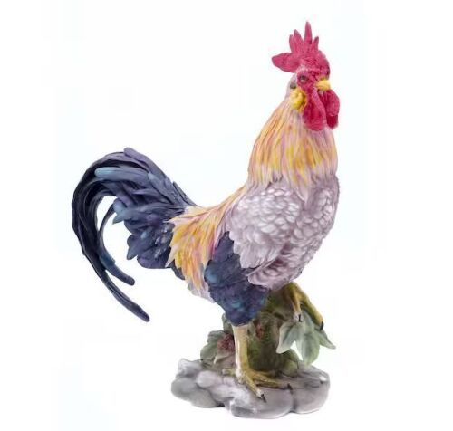Colored Rooster Garden Statue