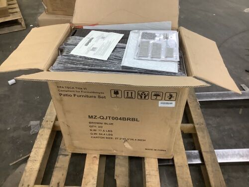 Brown Wicker Armless Patio Chairs, 4 Piece