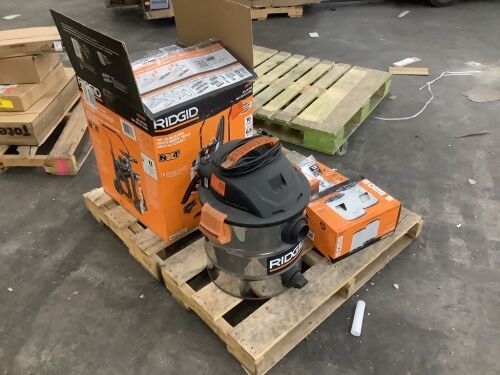 Lot of (2) RIGID Wet/Dry Vacs & Filters
