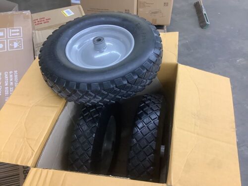 Lot of (3) Husky 15.5 in. Flat Free Wheelbarrow Tire