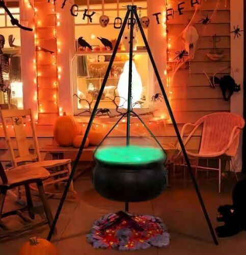 54 in. Large Witches Cauldron with Lights, Plastic Bowl Decoration for Indoor and Outdoor